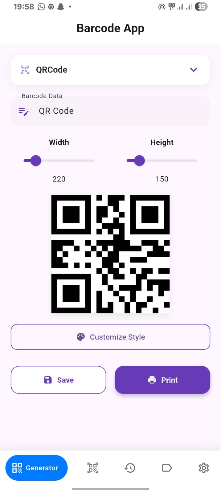 Barcode App Screenshot